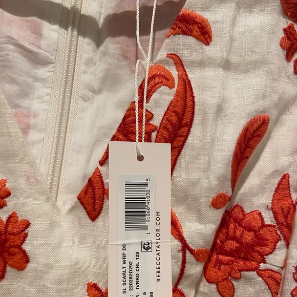 Rebecca Taylor SCARLET EMBROIDERED WRAP DRESS - Picture 7 of 7